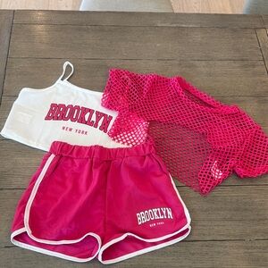 Brooklyn Pink Girls' Athletic Set - 3-Piece